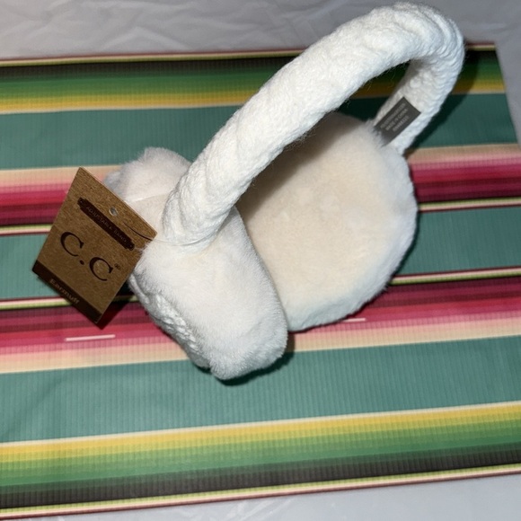 CC White Fuzzy Earmuffs - Picture 2 of 2
